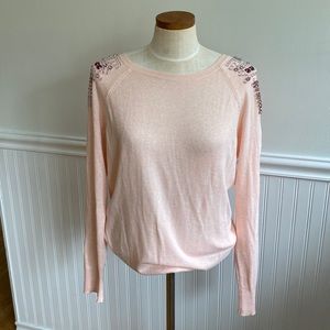 5 for $20! Jeweled Light Pink Sweater